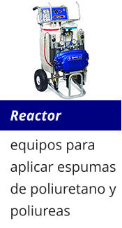 Reactor equipos para aplicar espumas de poliuretano y poliureas