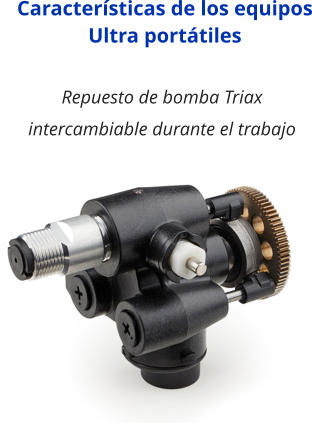 Características de los equipos Ultra portátiles Repuesto de bomba Triax intercambiable durante el trabajo