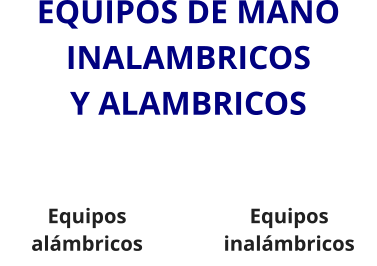 Equipos alámbricos EQUIPOS DE MANO INALAMBRICOS Y ALAMBRICOS  Equipos inalámbricos