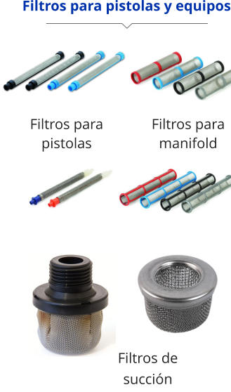 Filtros para pistolas y equipos Filtros de succión Filtros para pistolas Filtros para manifold
