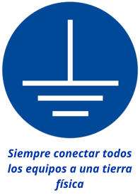 Siempre conectar todos los equipos a una tierra física