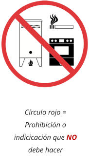Círculo rojo = Prohibición o indicicación que NO debe hacer